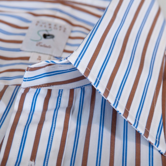 Robert Talbott Estate Striped French Cuff Shirt - Picture 4 of 4